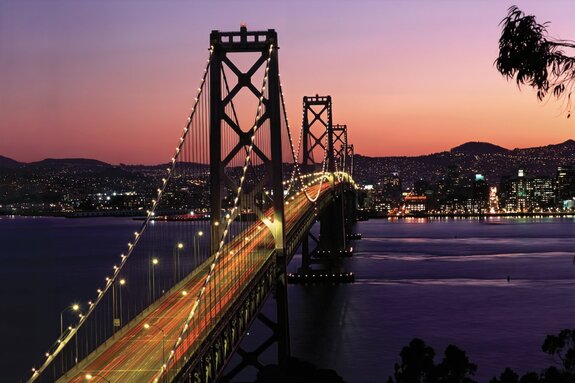 Golden gate bridge vor dem sonnenuntergang