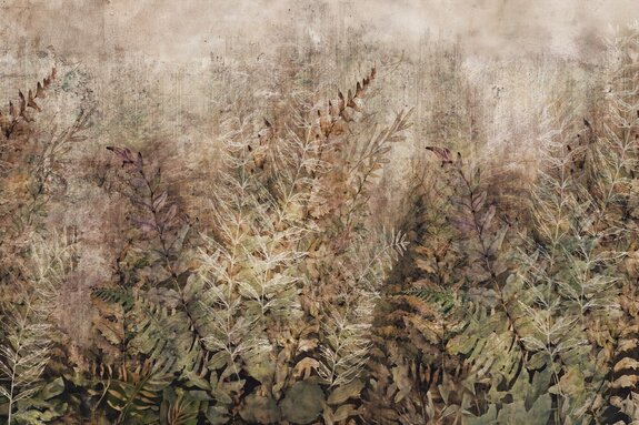 Üppige vegetation mit büschen auf einer wilden wiese