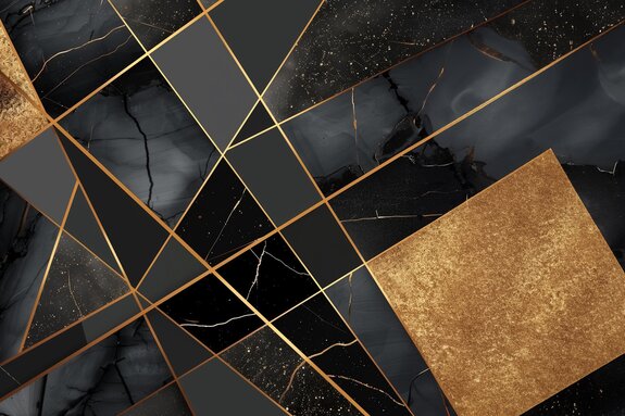 Geometrische abstraktion mit gold