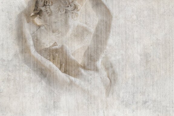 Romantische abstrakte skulptur kuss mit betoneffekt