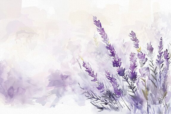 Mit aquarell gemalter lavendel