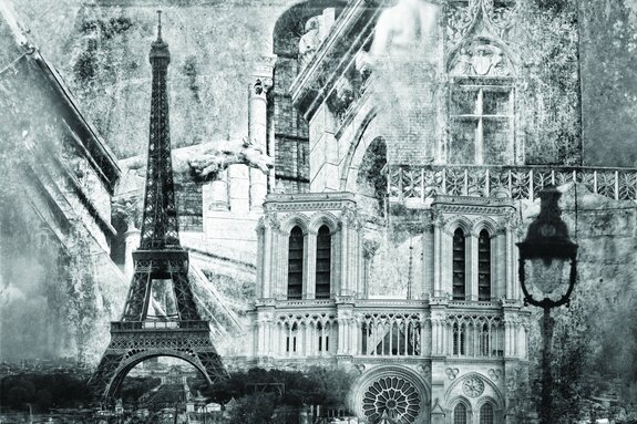 Monochromatische darstellung von paris