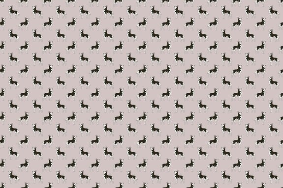 Minimalistisches muster mit schwarz-weißen hunden