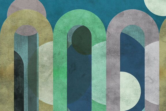 Bunte betonbögen und formen