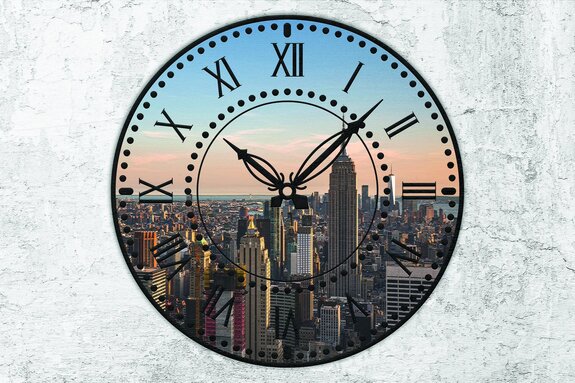 Abstraktion von new york auf einer uhr