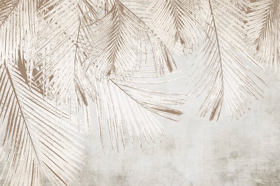 Beige palmblätter auf beton