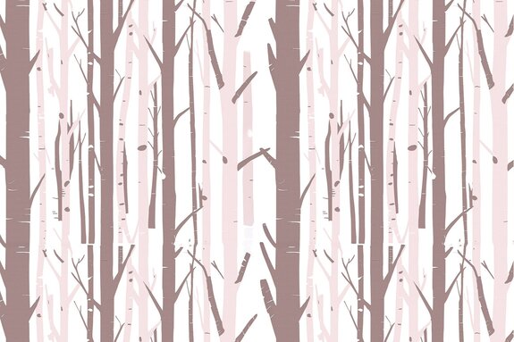 Minimalistischer birkenwald im märchenstil