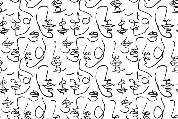 Minimalistische gesichter line art moderne abstraktion