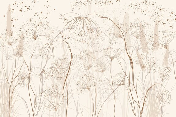 Minimalistisches pflanzenmuster in beige mit feiner textur