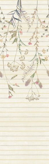 Wilde blumen vor gestreiftem hintergrund