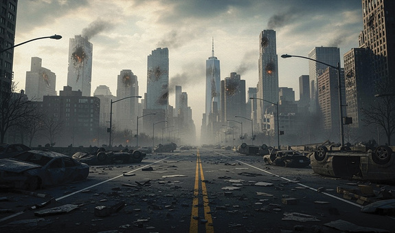 Moderne stadt szenerie science-fiction