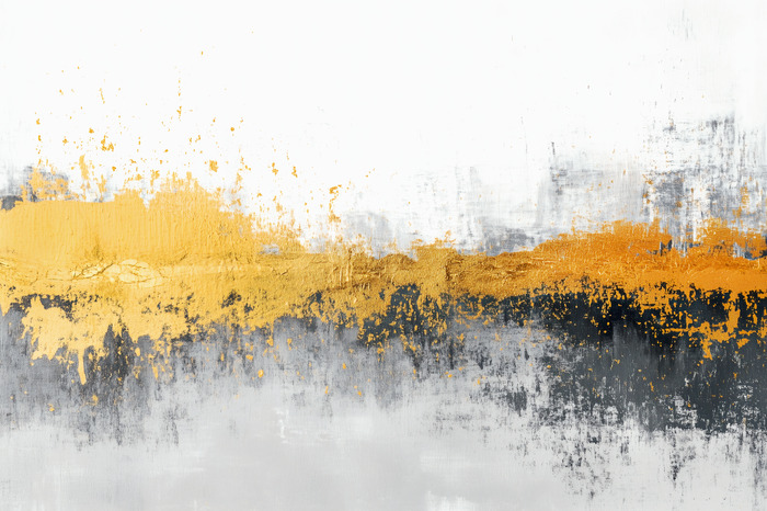 Abstrakte farbspritzer in gold- und grautönen