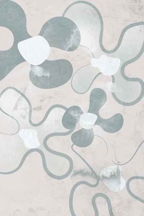 Abstraktes graues muster mit weichen floralen formen