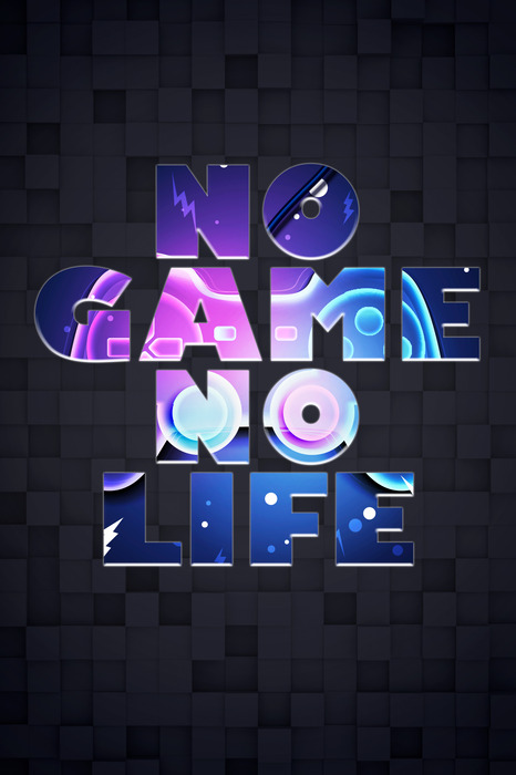 No game no life-schriftzug in neonfarben