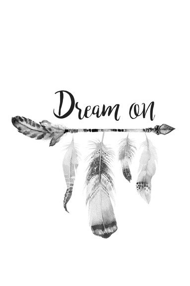 Boho feathers (1-part) - english text on white background