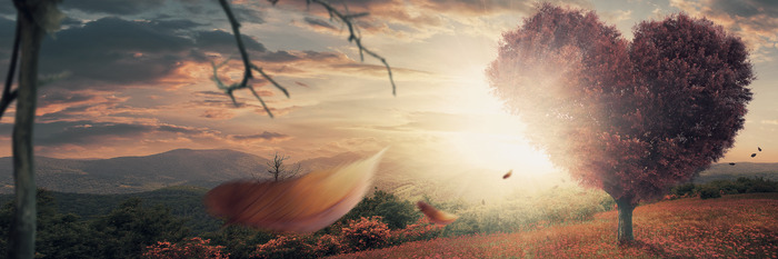 Abstrakter herzförmiger baum