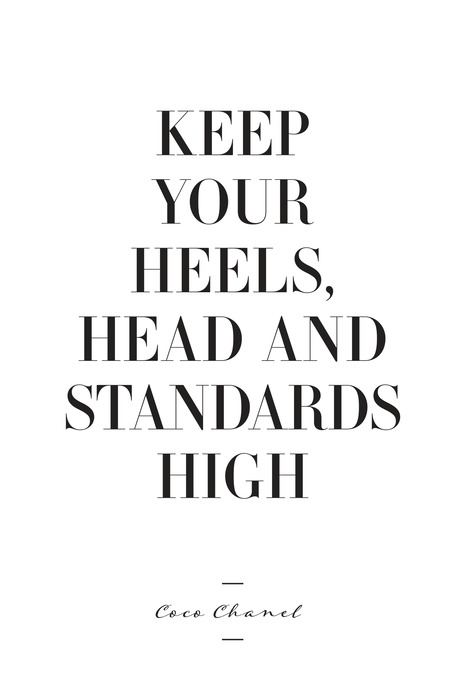 Typografische inschrift von coco chanel