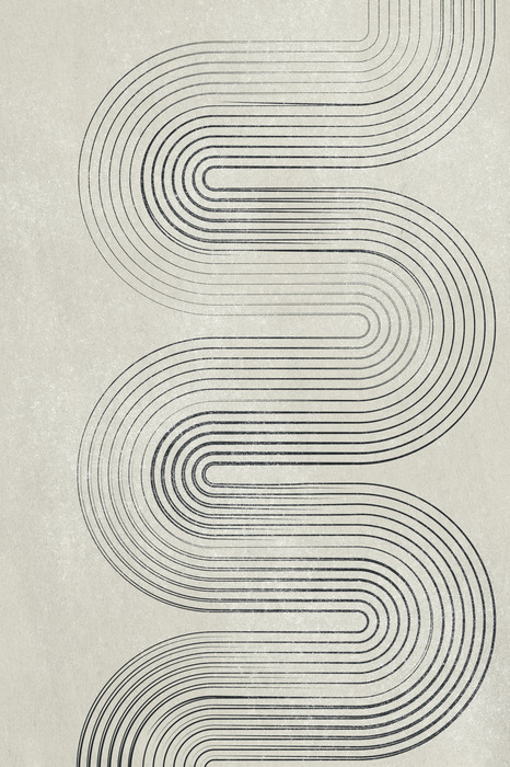 Geometrische kurvenlinien auf grauem hintergrund