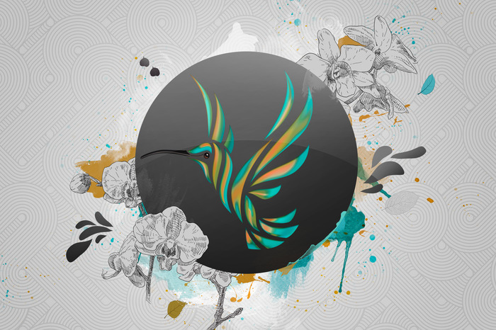 Ein farbenprächtiger kolibri vor dekorativem hintergrund