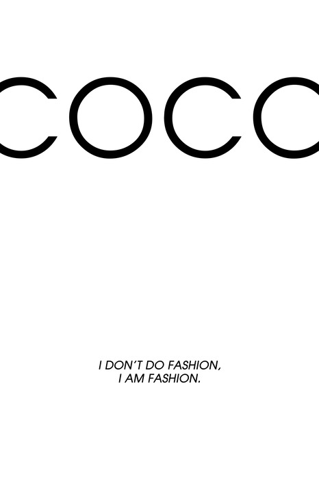 Modetypografie im stil von coco chanel