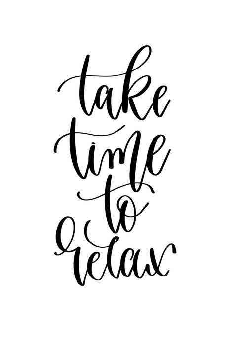 Eine dekorative inschrift, die zur entspannung einlädt
