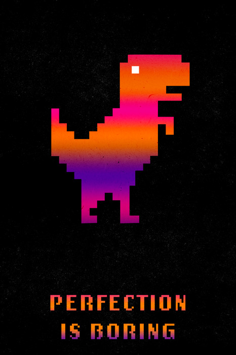 Pixel-dinosaurier mit text