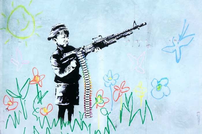 Banksy crayon boy reproduktion