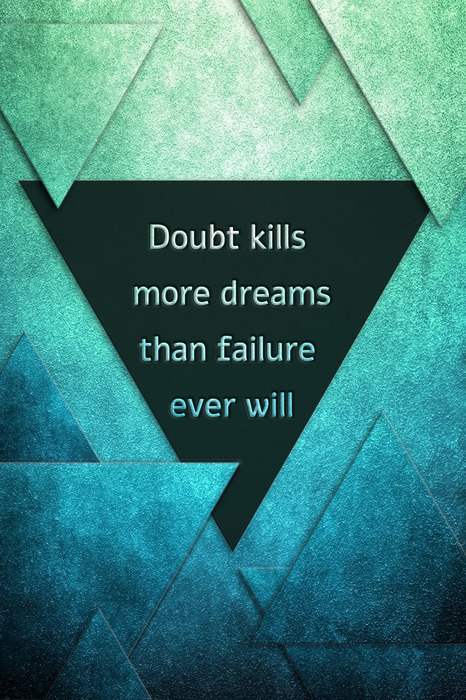 Motivierende inschrift zwischen formen