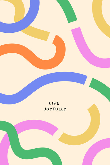 Bunte wellenlinien mit text