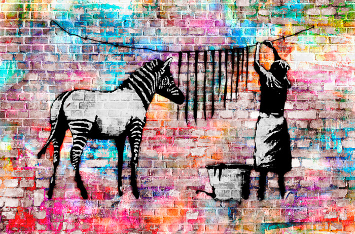 Banksy zebra wash reproduktion