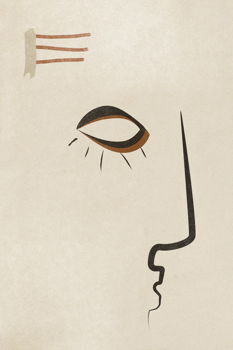 Geometrisches auge mit gerader nasenlinie