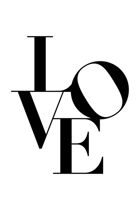 Dekorative love-inschrift