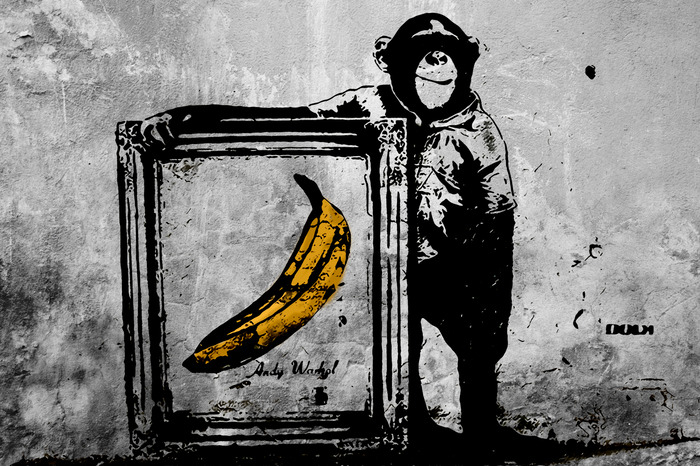 Affe mit banane von warhol banksy