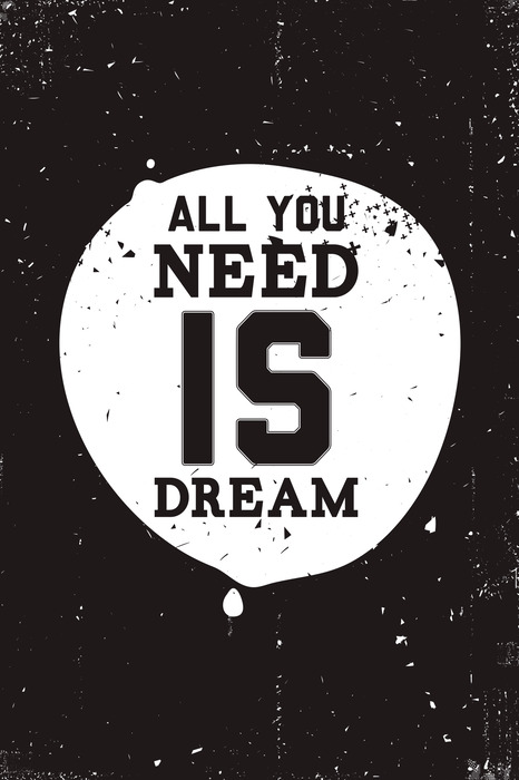 Typografische inschrift über träume