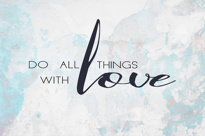 Inschrift über die liebe auf aquarell