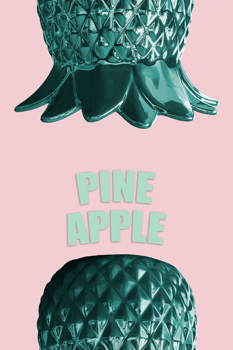 Glänzende ananas-dekoration in grün