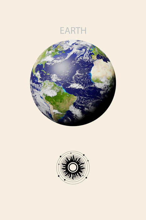 Planet erde im sonnensystem