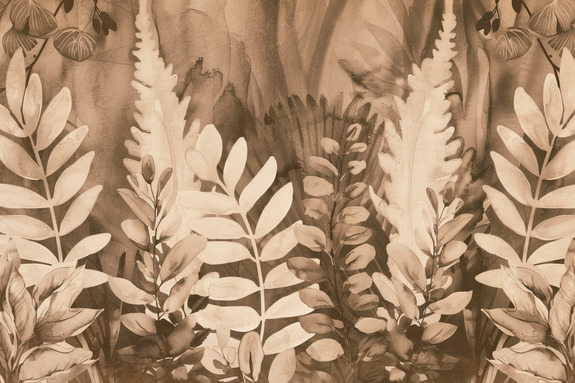 Eine botanische komposition in braun- und beigetönen