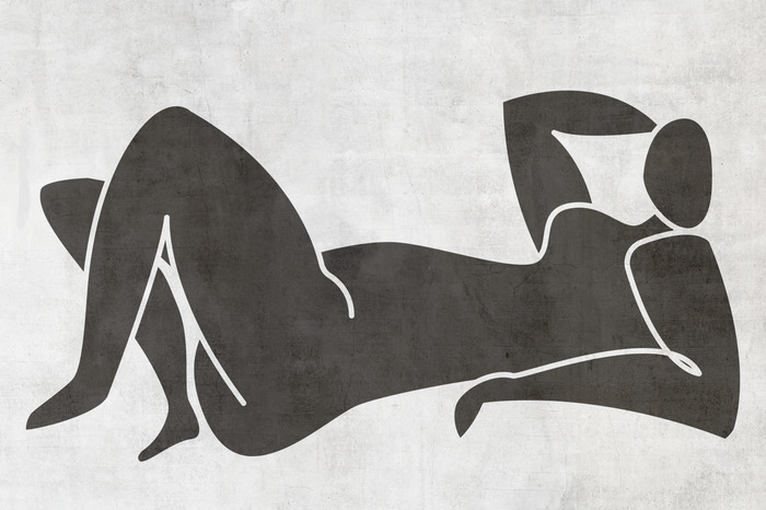 Eine feminine silhouette in grautönen