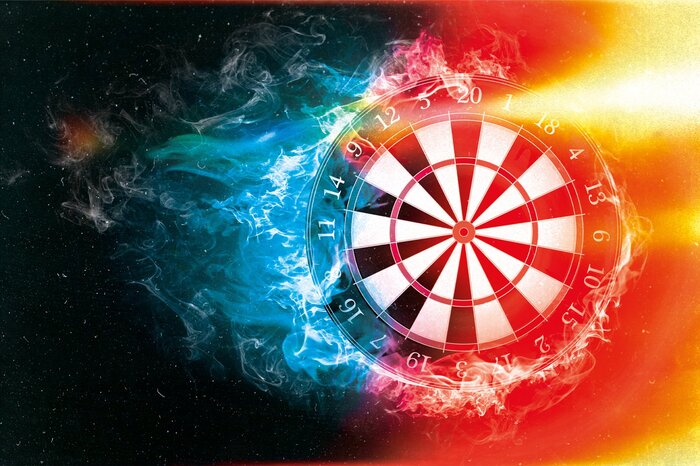 Eine künstlerische vision eines dartspiels