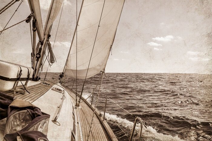 Eine segelbootfahrt auf rauer see