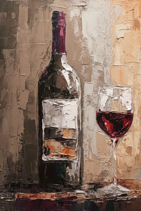 Ein elegantes weinarrangement mit einer flasche auf dem tisch