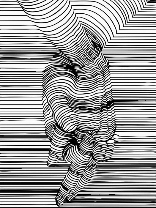 Ineinander verschränkte hände erzeugen die illusion von konturen