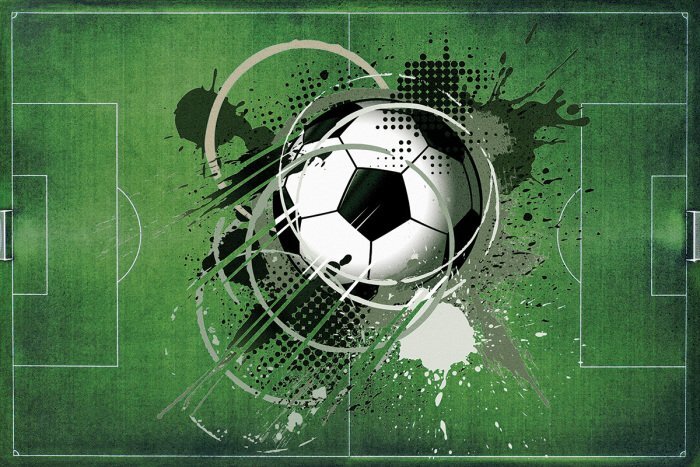 Fußball auf frischem, grünem rasen