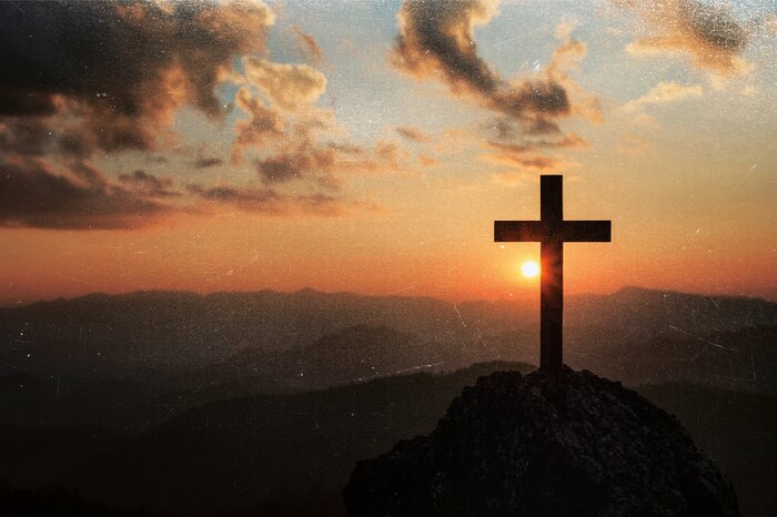 Symbole des christlichen glaubens an der spitze