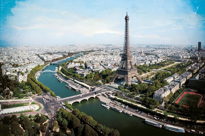 Panorama von paris mit dem berühmten turm