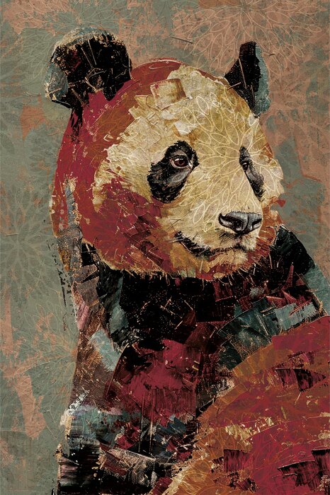 Panda in einer bemalten ornament