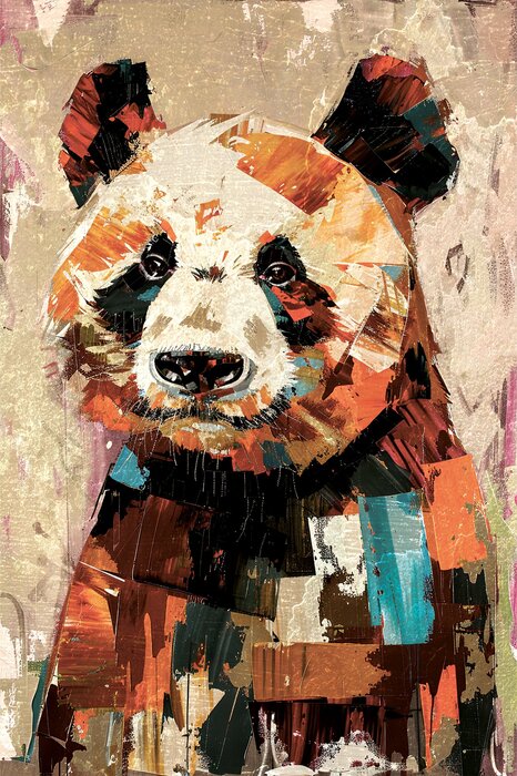 Buntes panda-gemälde