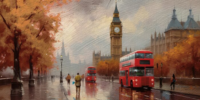 Die straßen londons im goldenen herbst