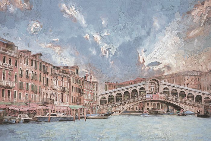 Eine malerische historische brücke in venedig